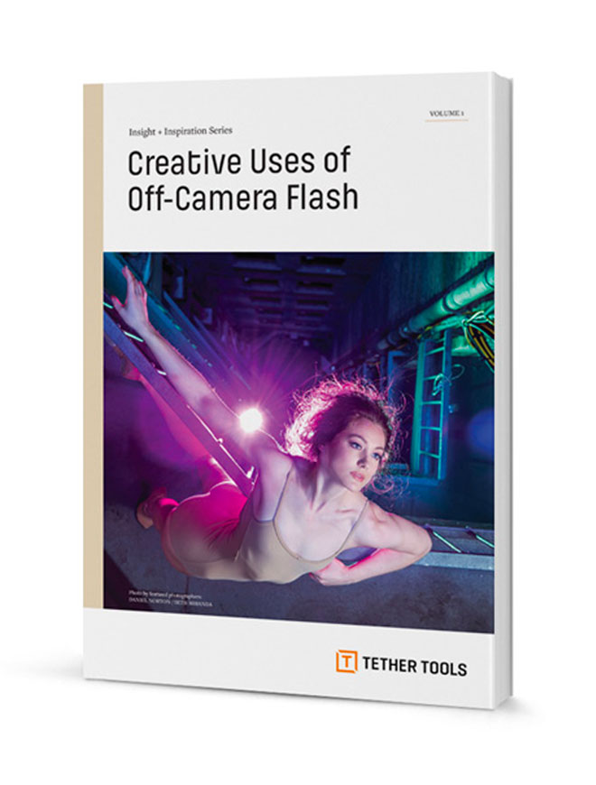 A book with a title that reads: Creative Uses of Off-Camera Flash