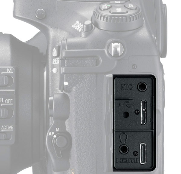 Nikon-D800-terminals-USB-3-cable-tethering-TetherPro-