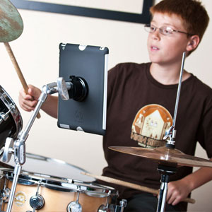 Mount iPad or Galaxy Tablet Securely to a Drum Set Kit Mount iPad or Galaxy Tablet Securely to a Drum Set Kit