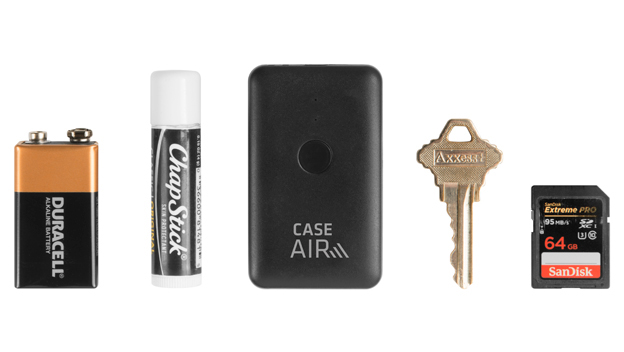 Case Air next to ChapStick, Battery, etc.