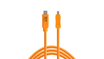 Black Tether Tools TetherBLOCK MC Multi Cable Mounting Plate with TetherPro 15 USB-C to Micro-USB 2.0 Type-B 5-Pin Cable
