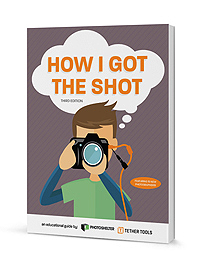 A rendering of a book with How I Got the Shot on the cover